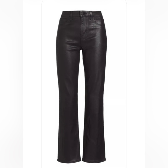 New L'AGENCE Ginny High Rise Coated Ankle Zip Straight Leg Sz 33 Retail $330 - Picture 3 of 15